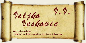 Veljko Vesković vizit kartica